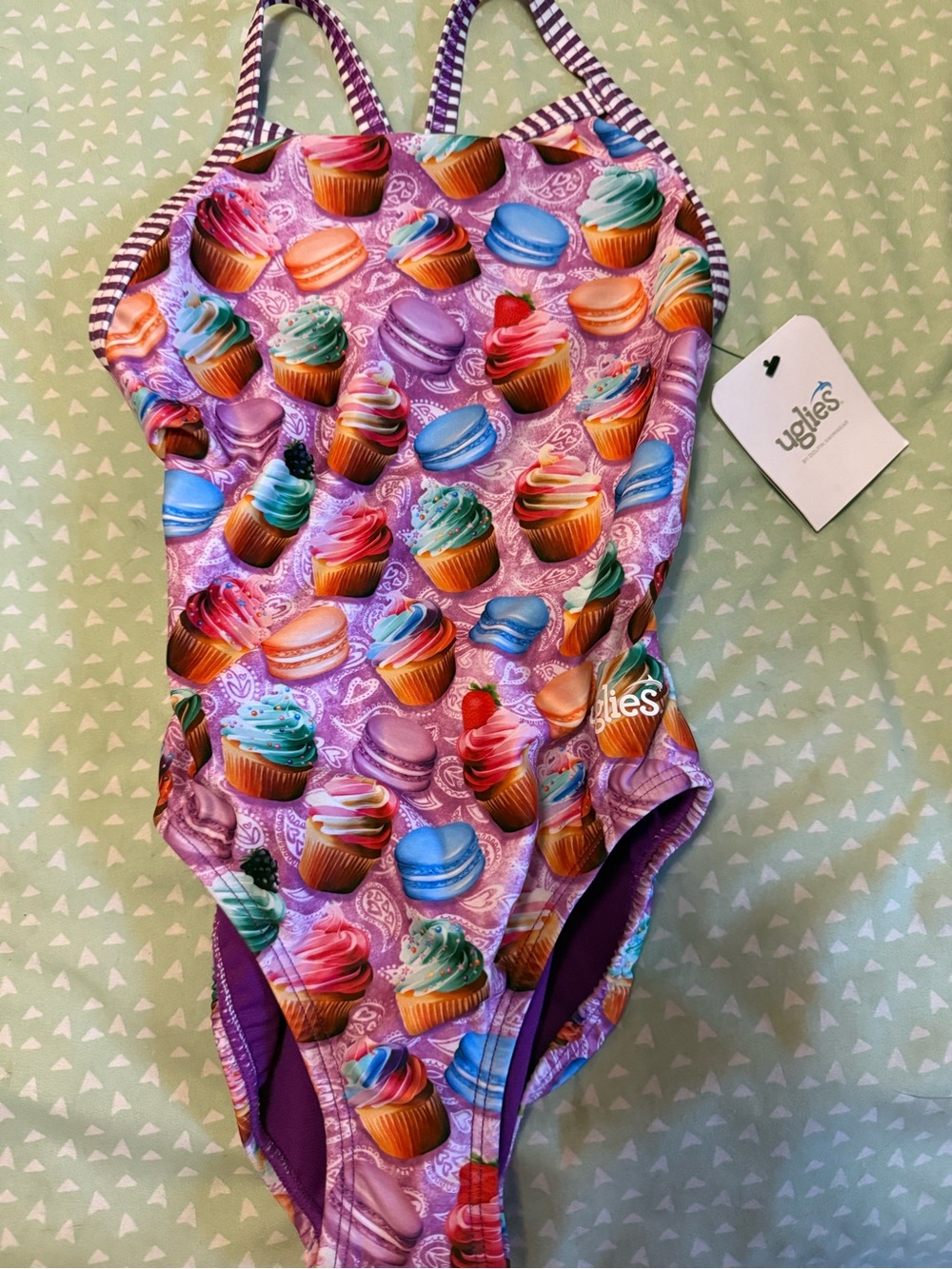 Girls' Purple Cupcake Print One-Piece Swimsuit by Uglies